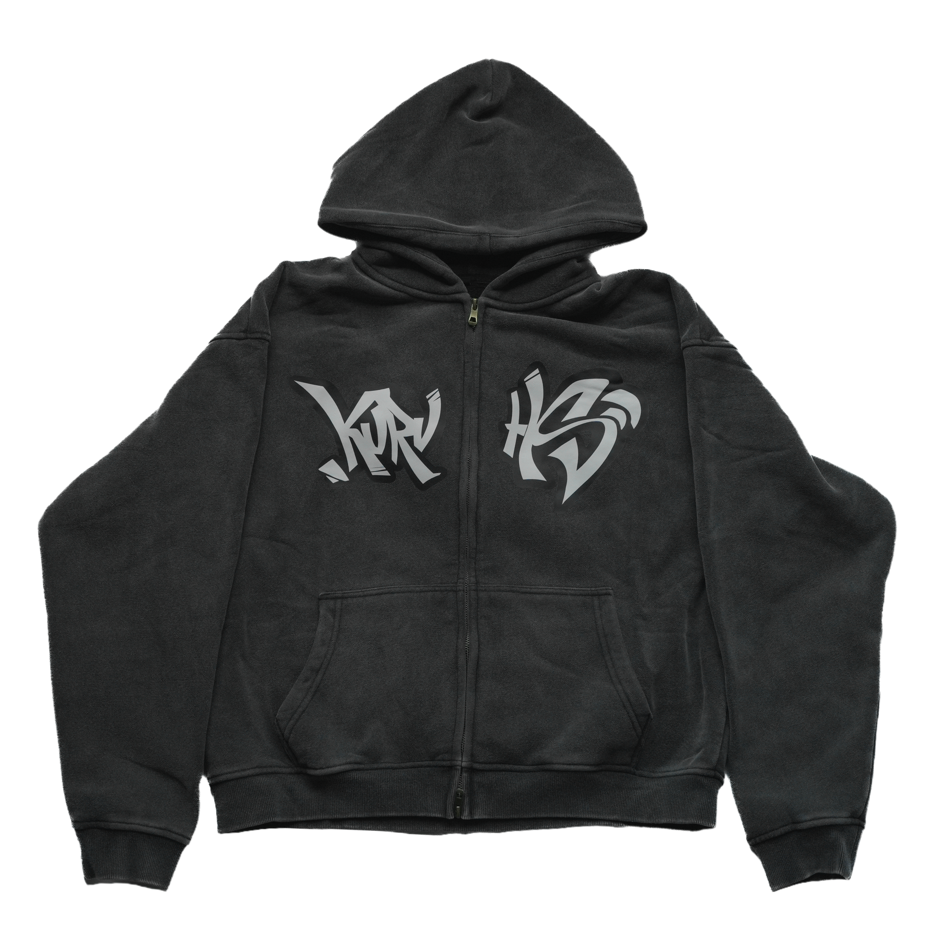 Kuru Boxy Washed Zip-Through Hoodie